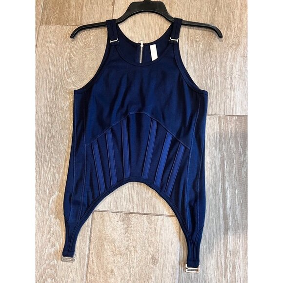 DION LEE Ribbed Stretch Organic Cotton Corset Tank Size M - Picture 13 of 14